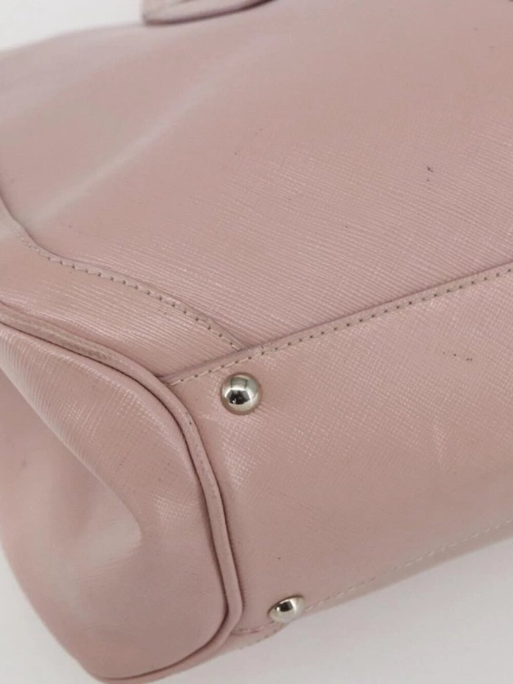 Salvatore Ferragamo Gancini Hand Bag Leather Pink Silver Auth 159143 - Picture 14 of 16